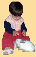 ילדה ומטפלת עם אפרוח